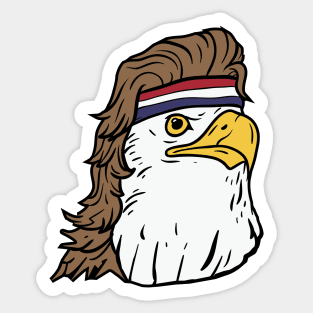 4th of July American Bald Mullet Eagle Shirt Sticker